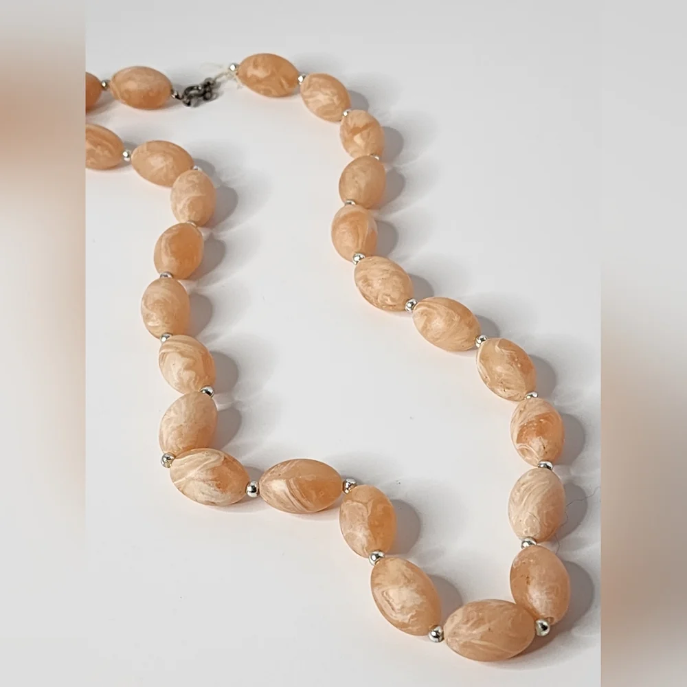Vintage Peach Lucite Necklace
